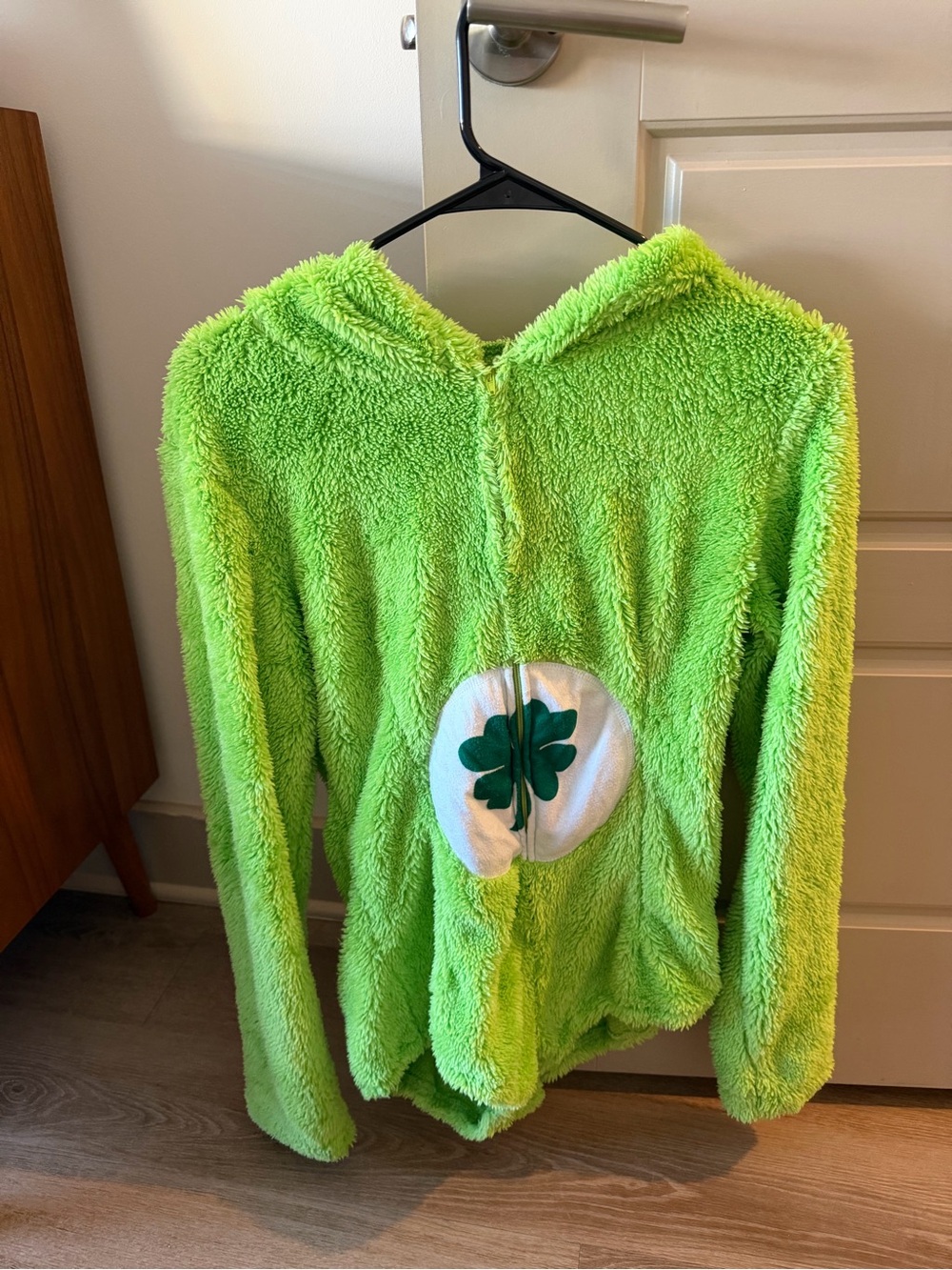 Care Bears Lime Green Hooded Plush Onesie Romper - Picture 8 of 11